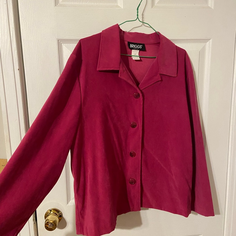Briggs New York Fuchsia Button-Down Shirt Jacket